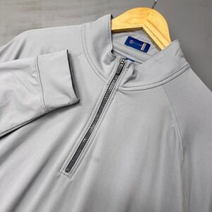 Stitch Quarter Zip Pullover‎ Gray Performance Golf Mock Neck XL
